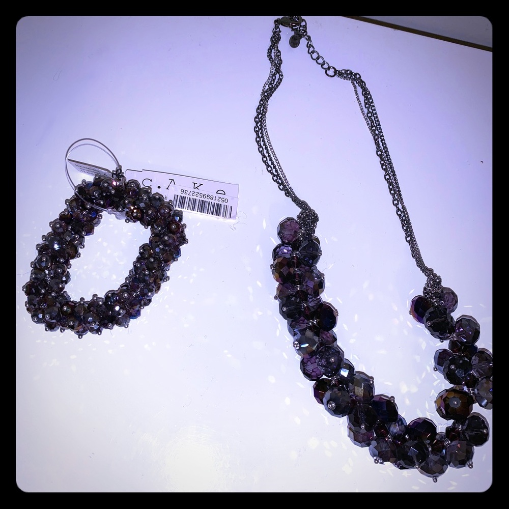 Ali Khan Purple Iridescent Crystal Set